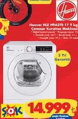 HOOVER HLE H9A2TE-17 9 KG ÇAMAŞIR KURUTMA MAKİNESİ